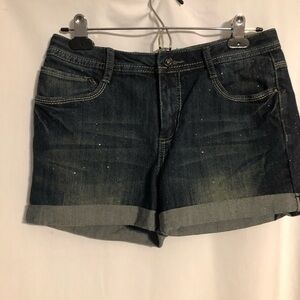 Girls blue jean shorts sparkle with glitter